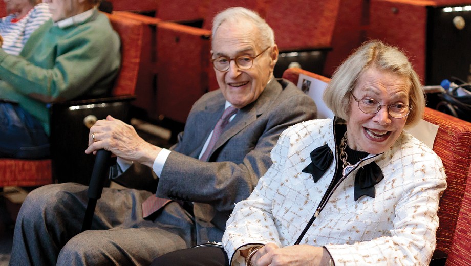 Melvin (1929–2019) and Randy Berlin attend the 2019 Berlin Family Lectures.